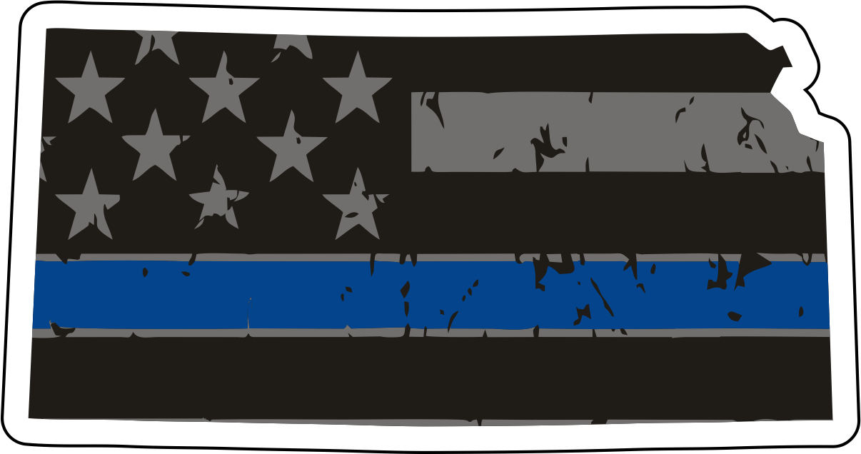 Distressed Thin Blue Line State Sticker - Choose Your State