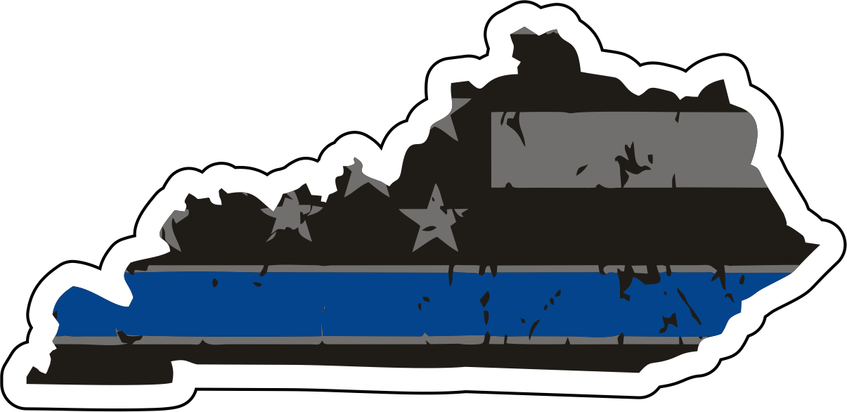 Distressed Thin Blue Line State Sticker - Choose Your State