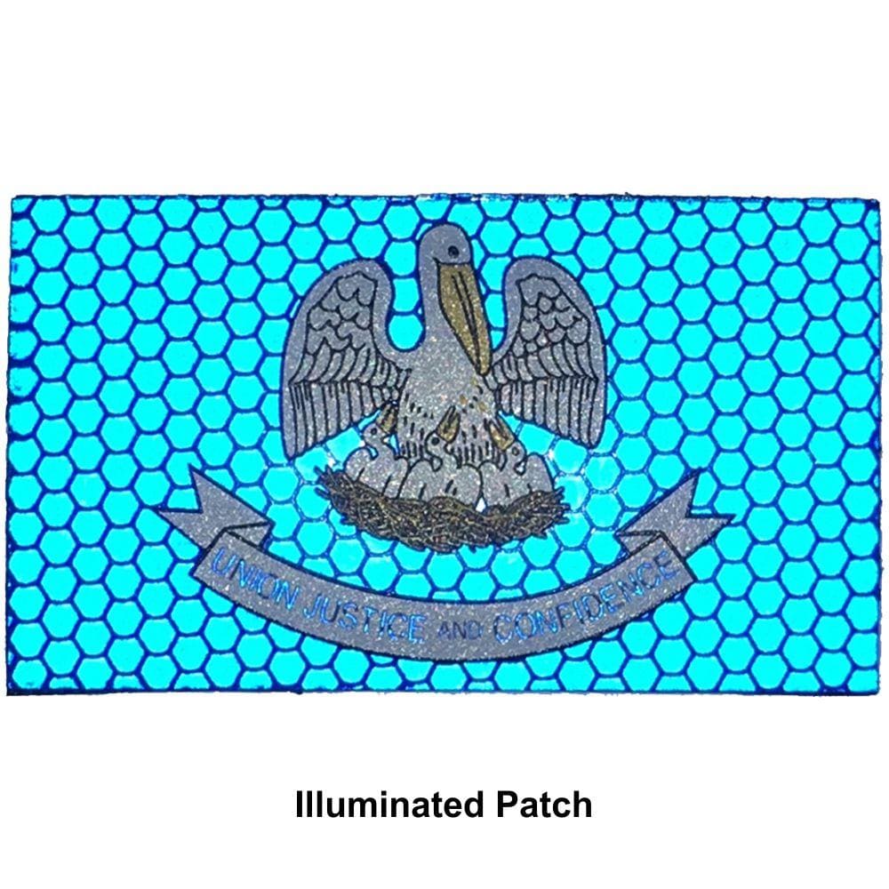 Reflective Louisiana State Flag - 2x3.5 Patch