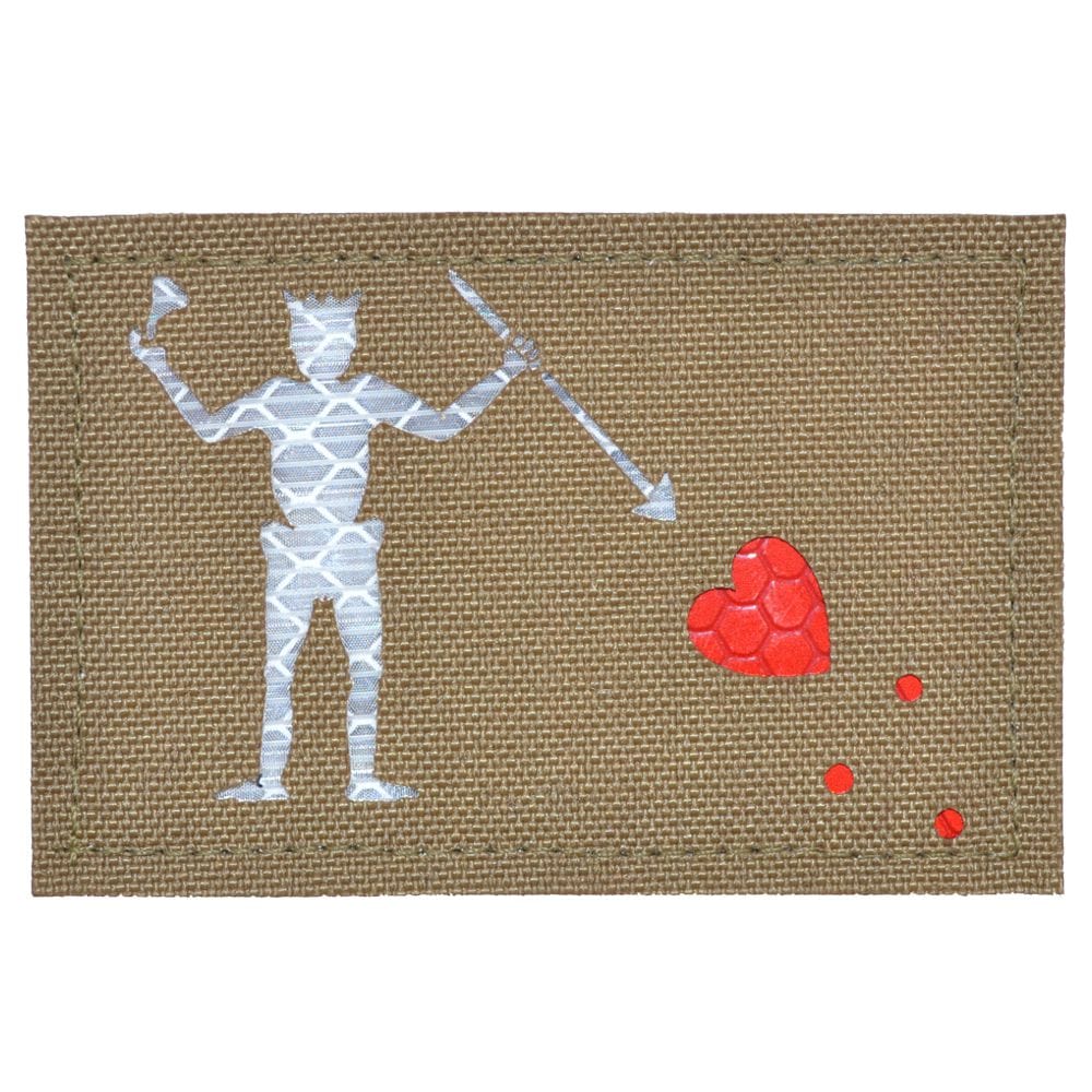 Laser Cut Reflective Edward Teach Blackbeard Pirate Flag- 2x3 CORDURA® Patch