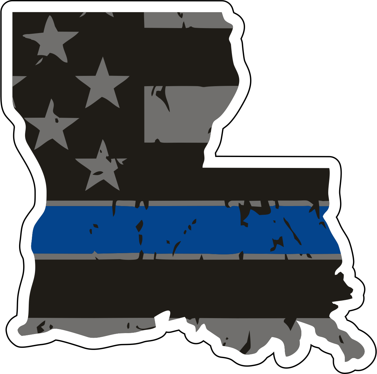 Distressed Thin Blue Line State Sticker - Choose Your State