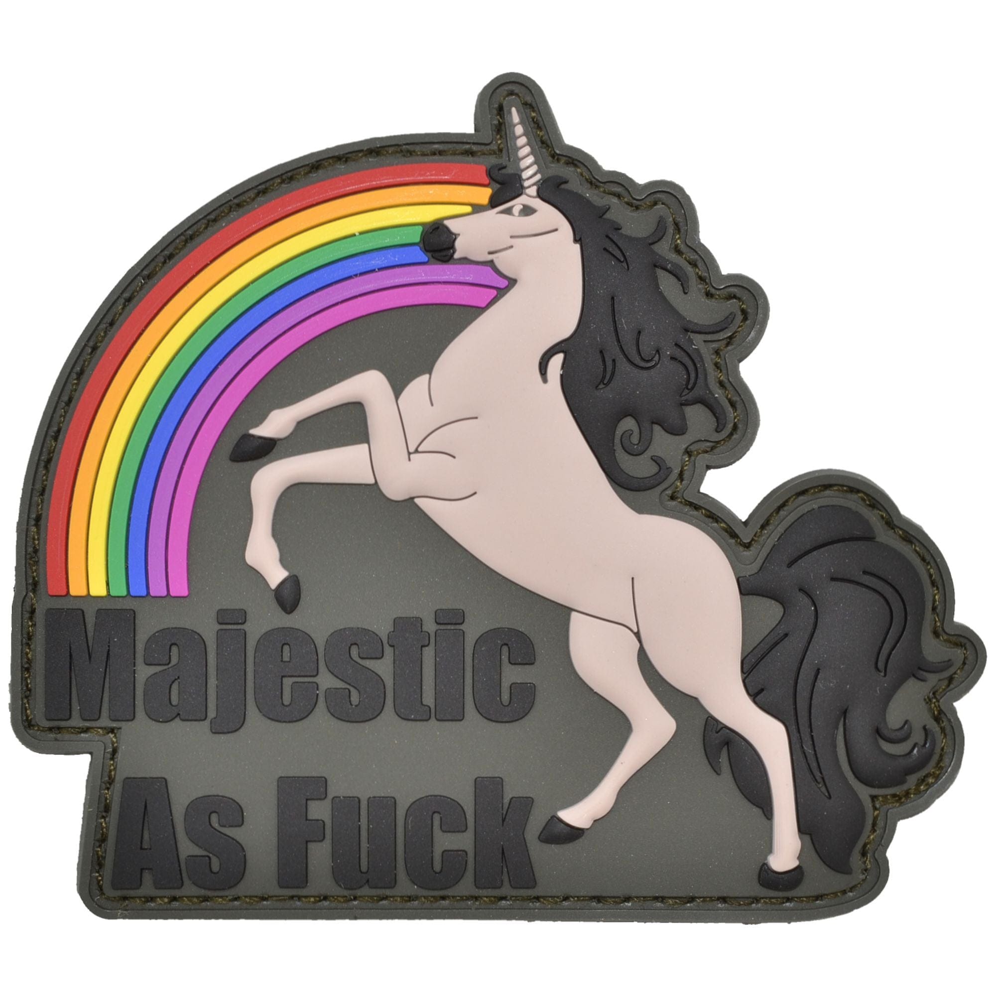 Majestic As Fuck Unicorn - 3.5 inch PVC Patch - Multiple Colors