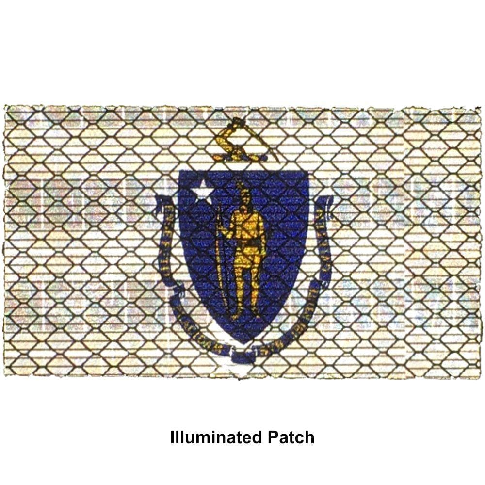 Reflective Massachusetts State Flag - 2x3.5 Patch