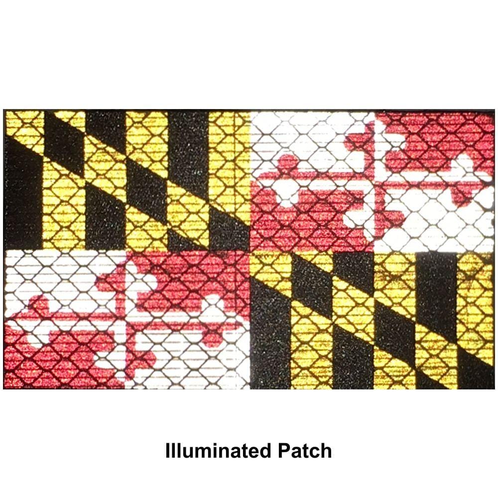 Reflective Maryland State Flag - 2x3.5 Patch