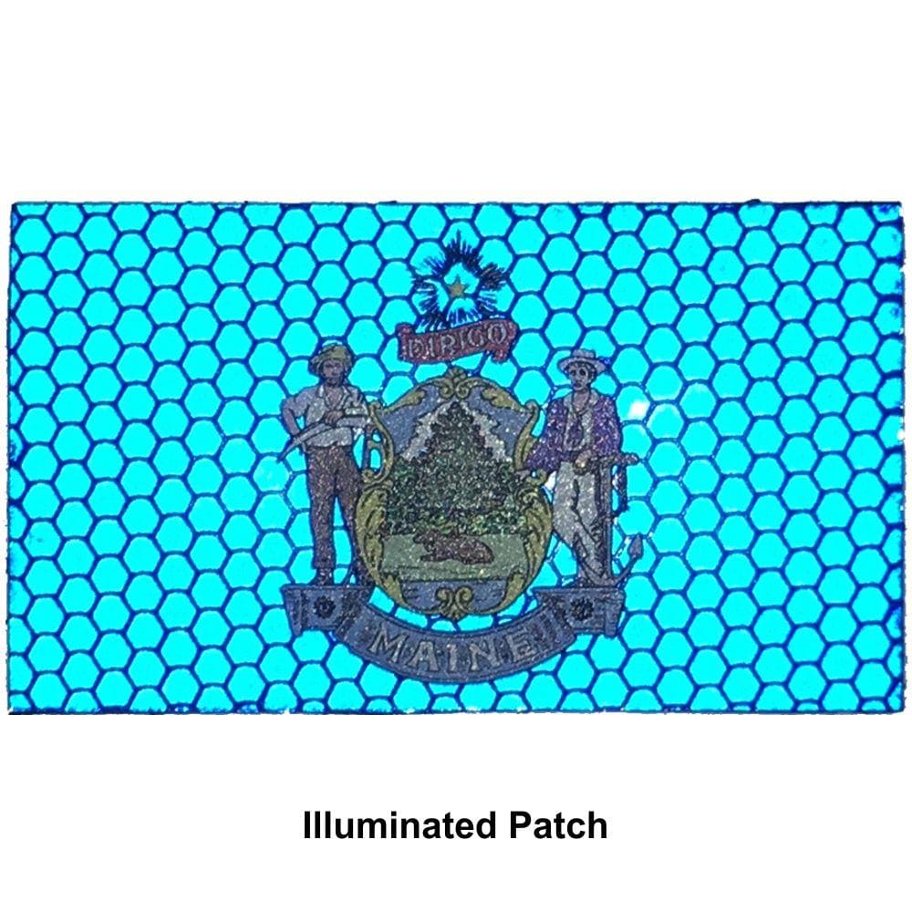 Reflective Maine State Flag - 2x3.5 Patch