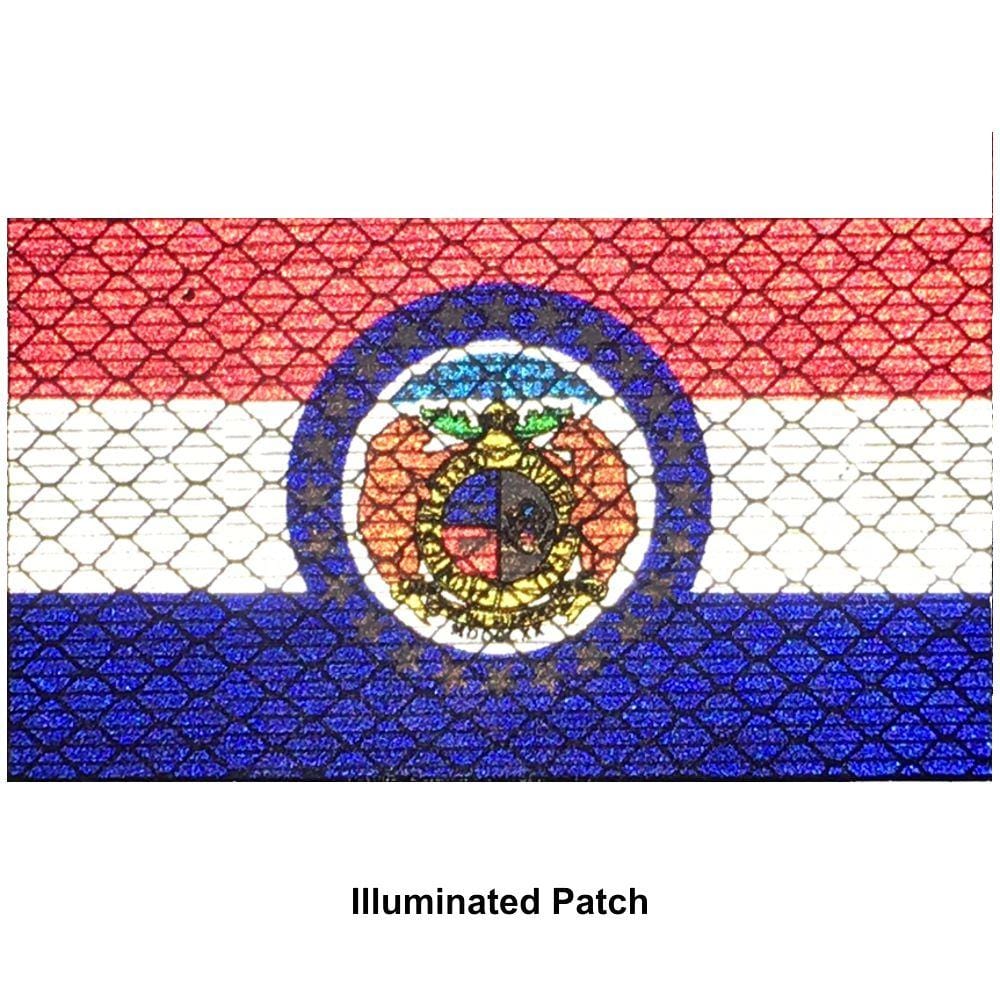 Reflective Missouri State Flag - 2x3.5 Patch