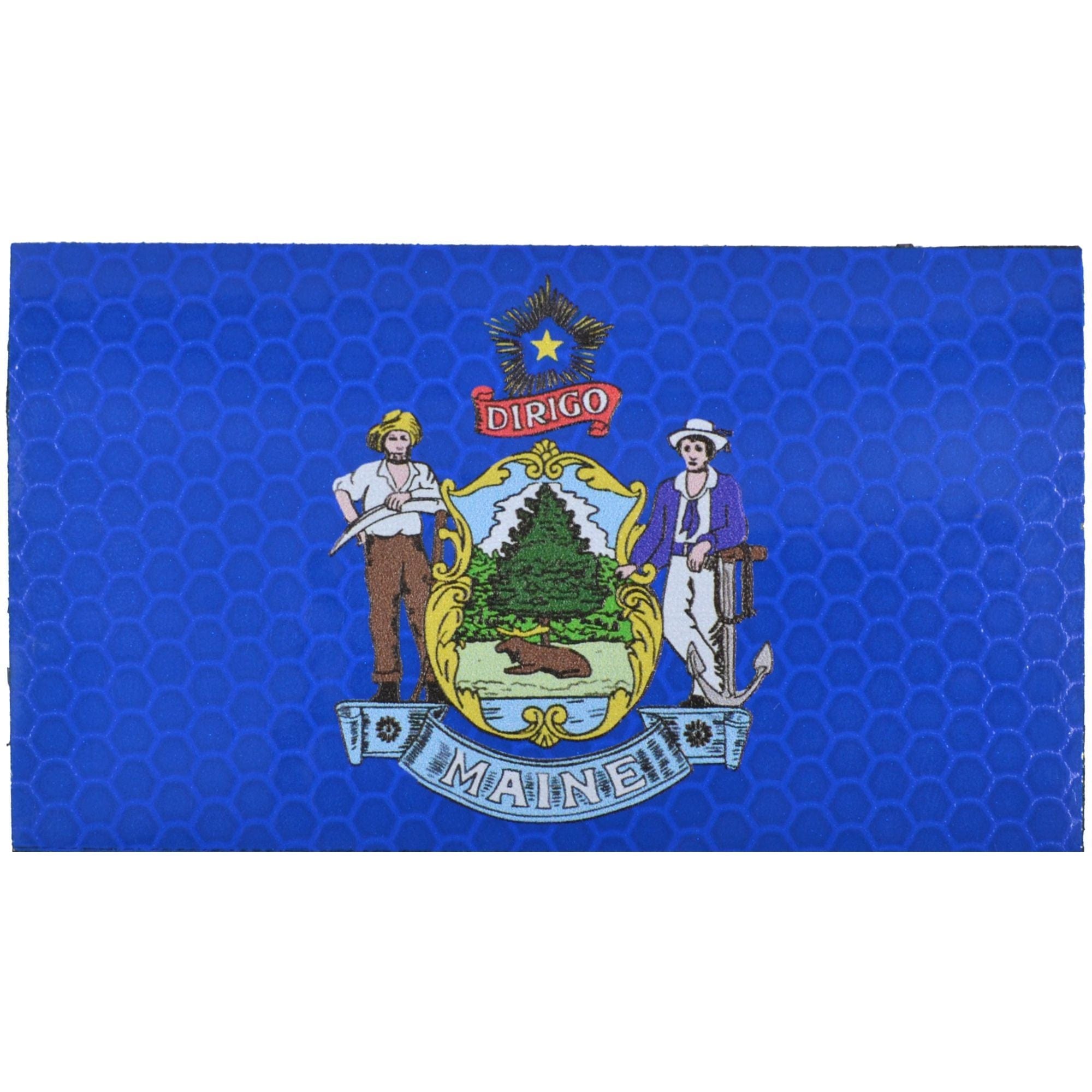 Reflective Maine State Flag - 2x3.5 Patch