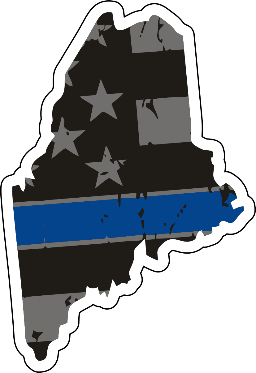 Distressed Thin Blue Line State Sticker - Choose Your State