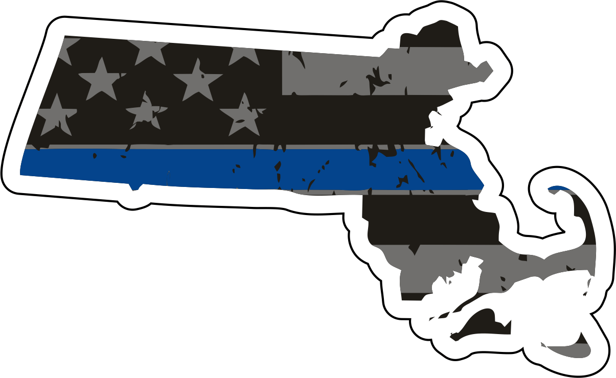Distressed Thin Blue Line State Sticker - Choose Your State