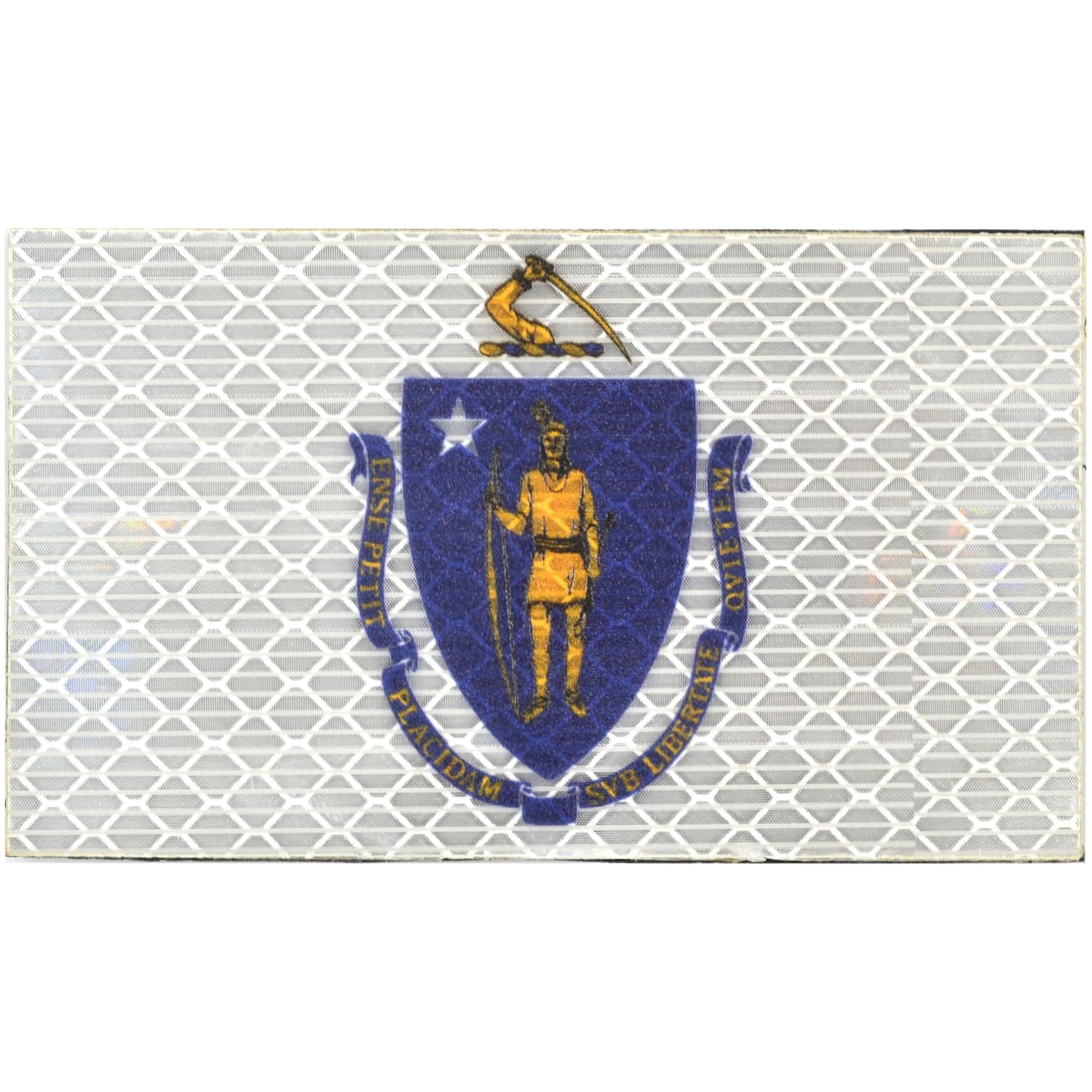 Reflective Massachusetts State Flag - 2x3.5 Patch