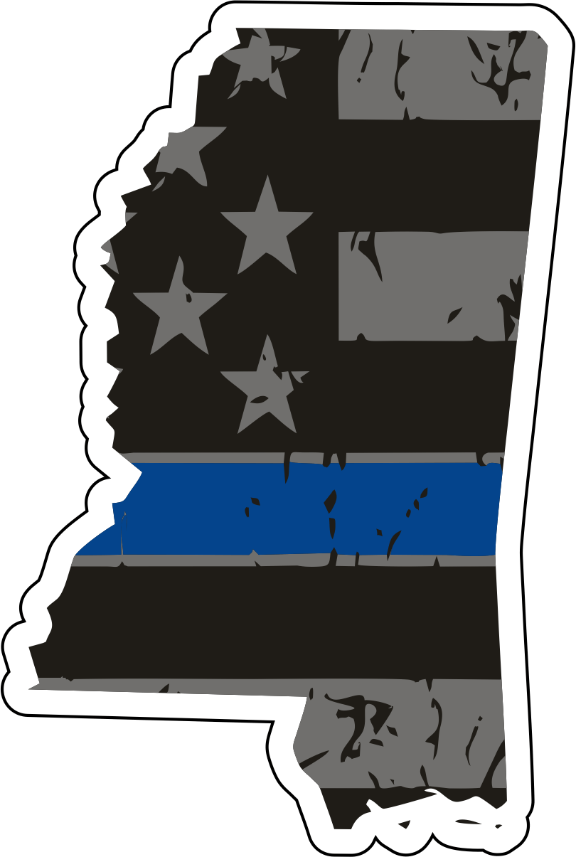 Distressed Thin Blue Line State Sticker - Choose Your State