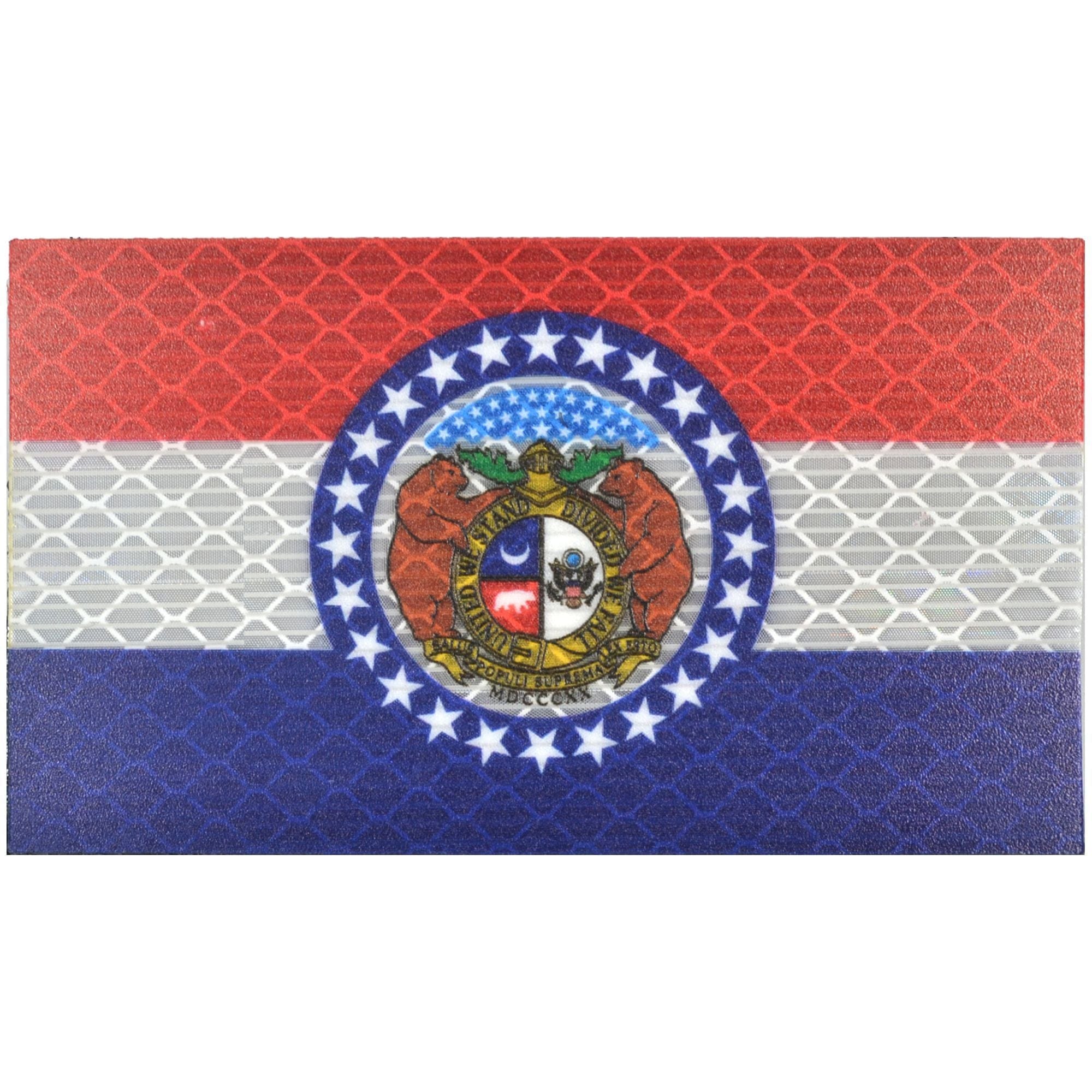 Reflective Missouri State Flag - 2x3.5 Patch