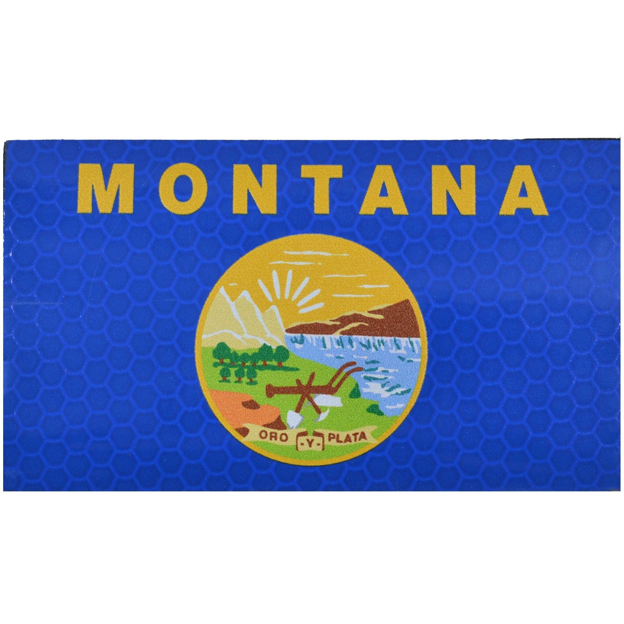 Reflective Montana State Flag - 2x3.5 Patch