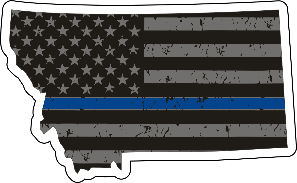 Distressed Thin Blue Line State Sticker - Choose Your State