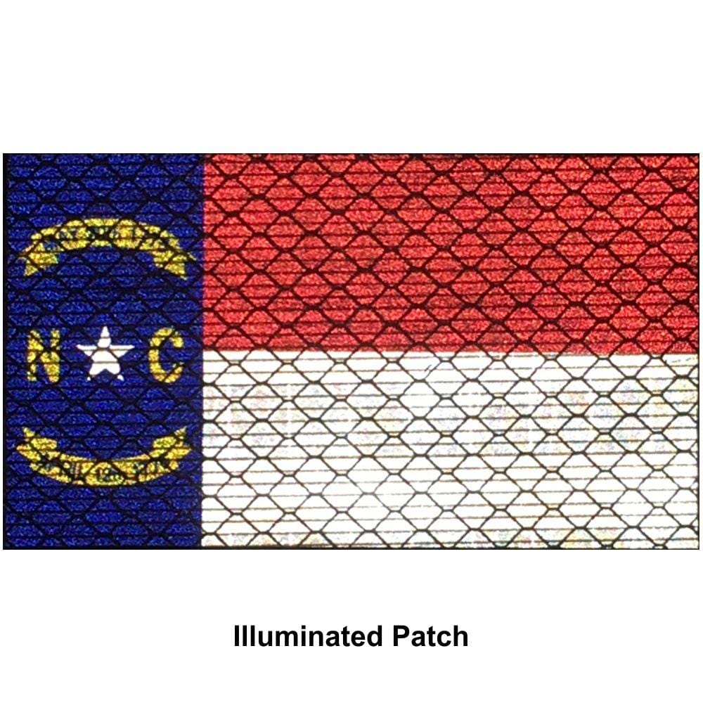 Reflective North Carolina State Flag - 2x3.5 Patch