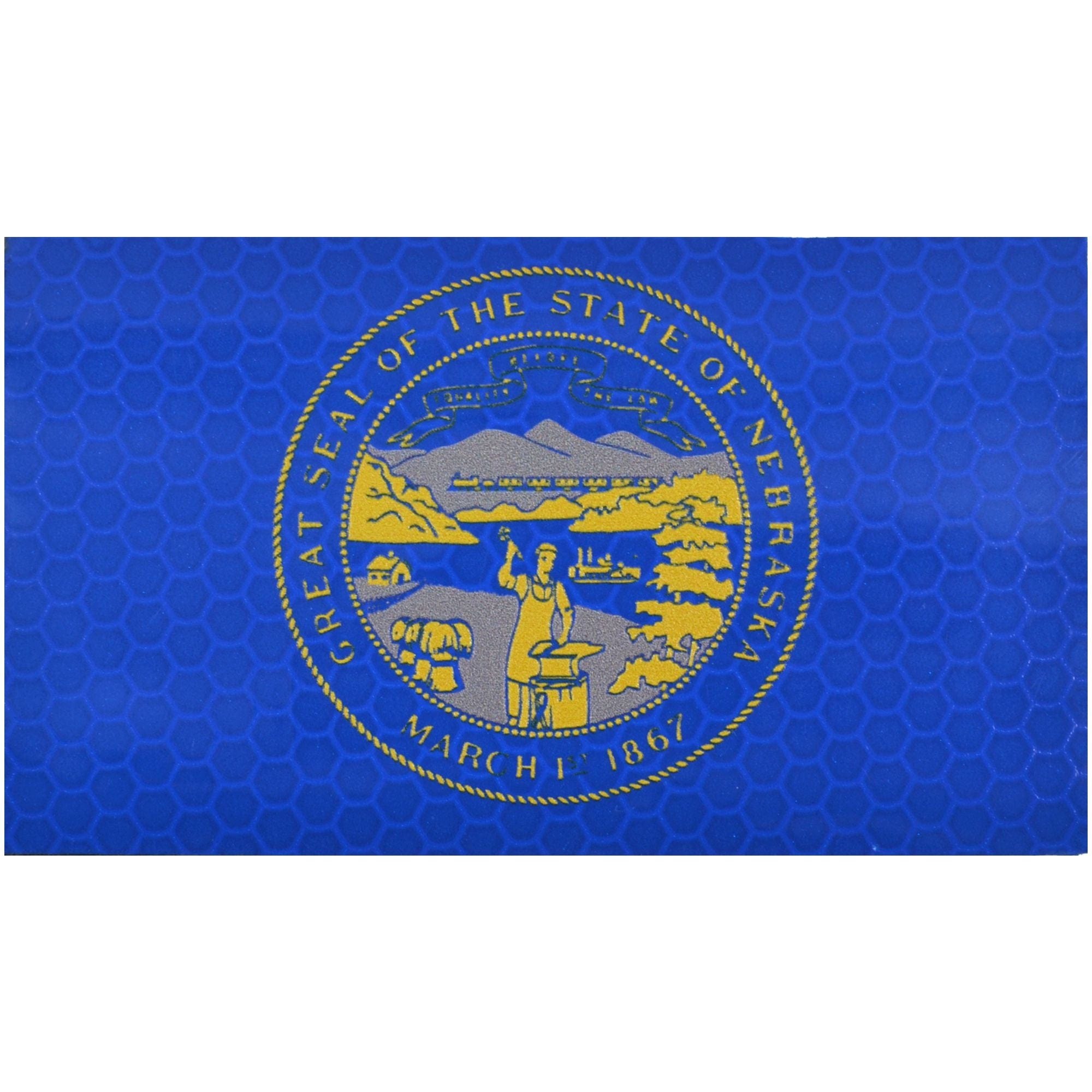 Reflective Nebraska State Flag - 2x3.5 Patch