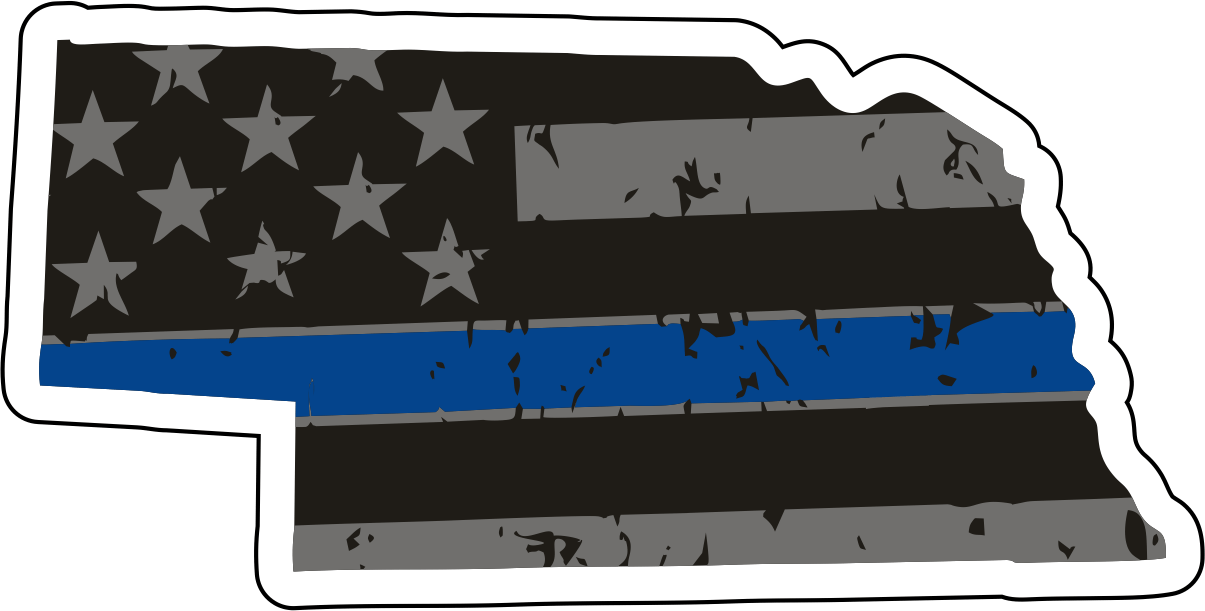 Distressed Thin Blue Line State Sticker - Choose Your State