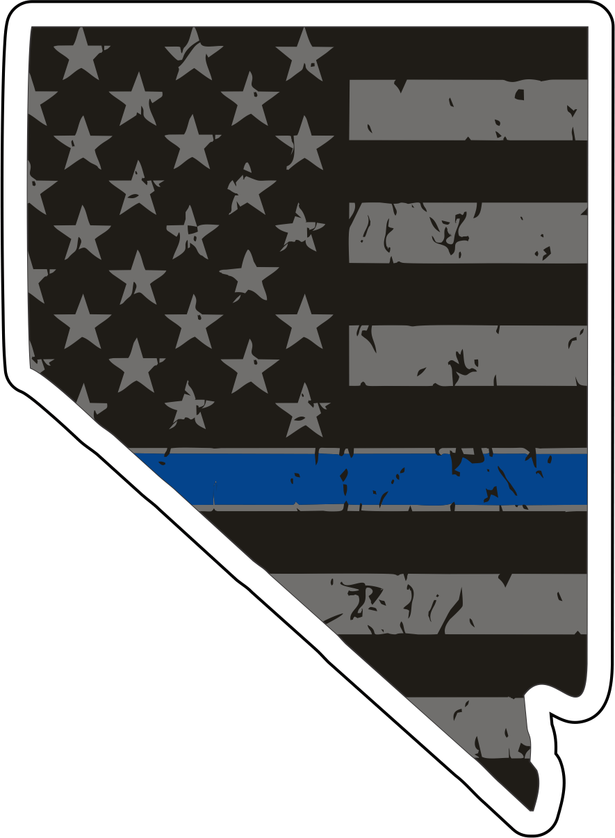 Distressed Thin Blue Line State Sticker - Choose Your State