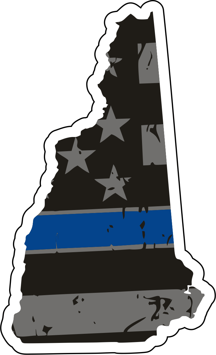 Distressed Thin Blue Line State Sticker - Choose Your State