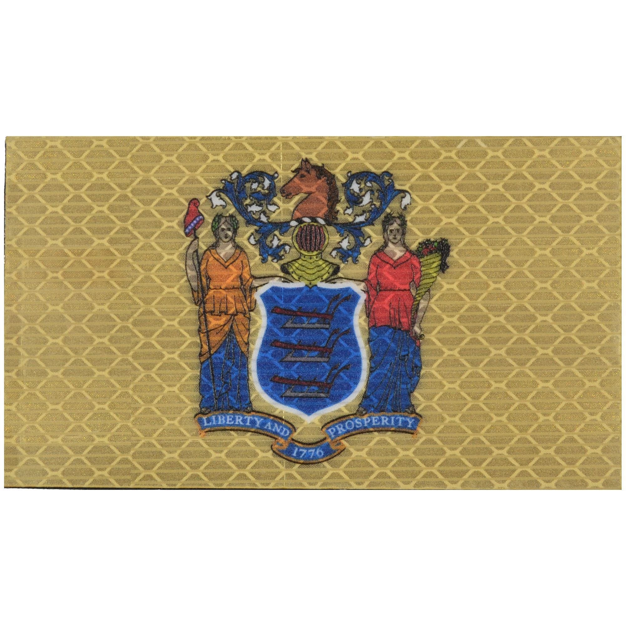 Reflective New Jersey State Flag - 2x3.5 Patch