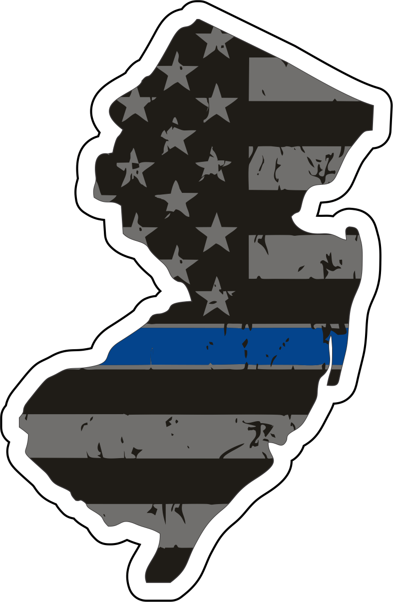 Distressed Thin Blue Line State Sticker - Choose Your State