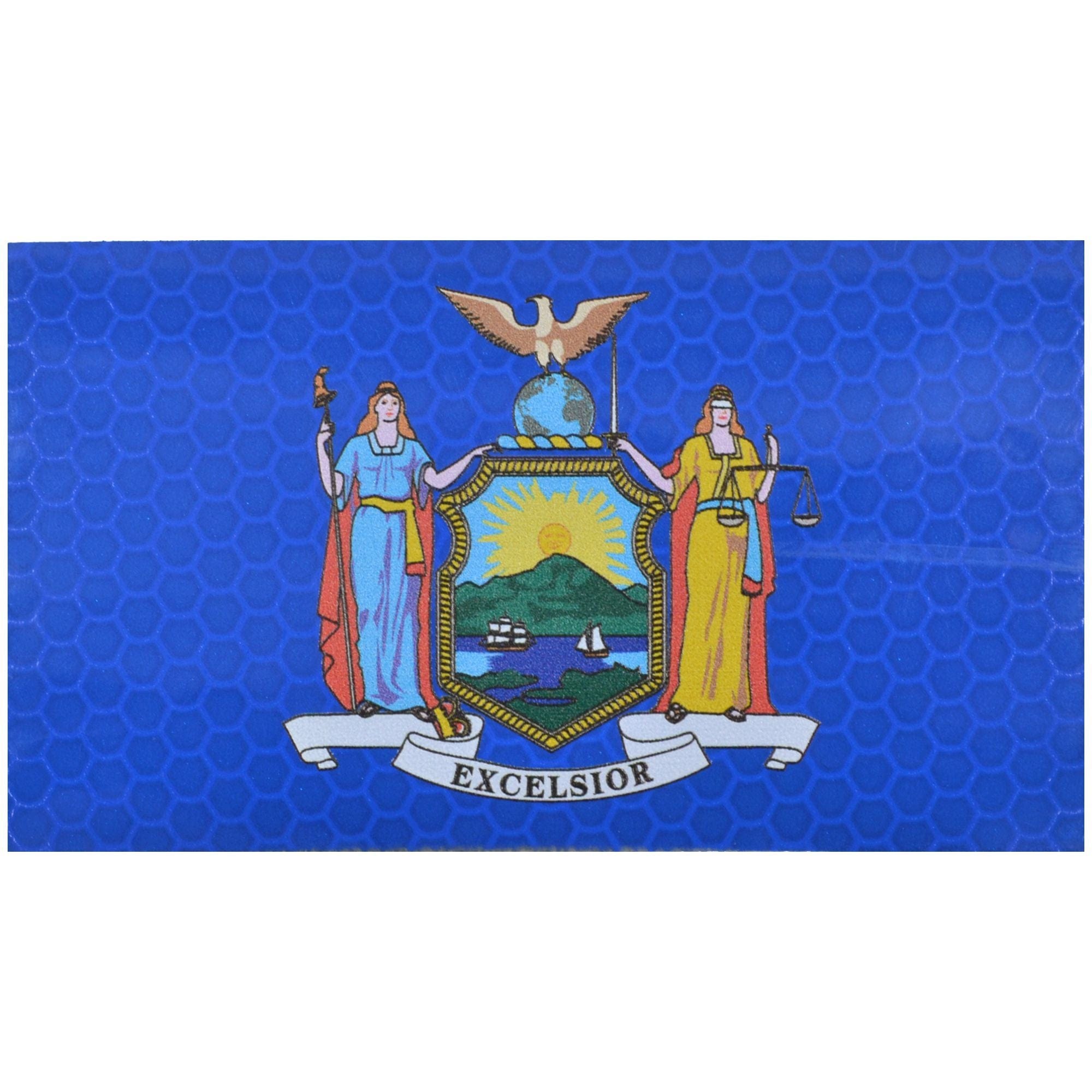 Reflective New York State Flag - 2x3.5 Patch