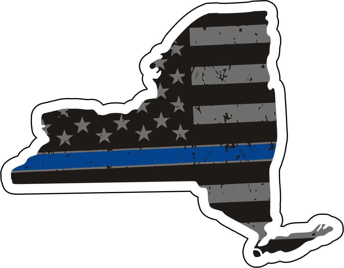 Distressed Thin Blue Line State Sticker - Choose Your State