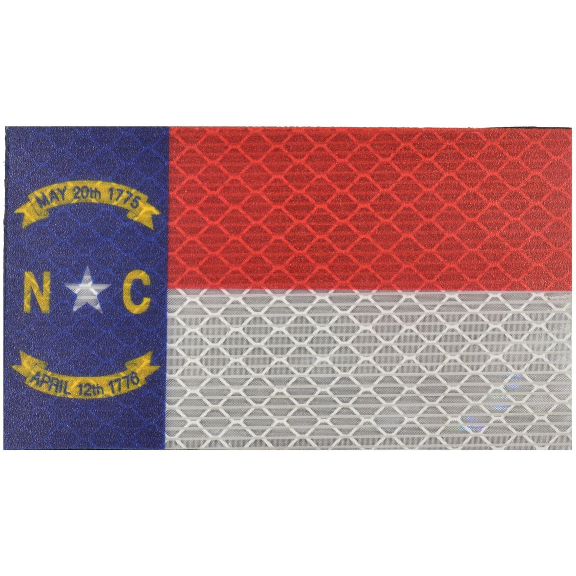 Reflective North Carolina State Flag - 2x3.5 Patch