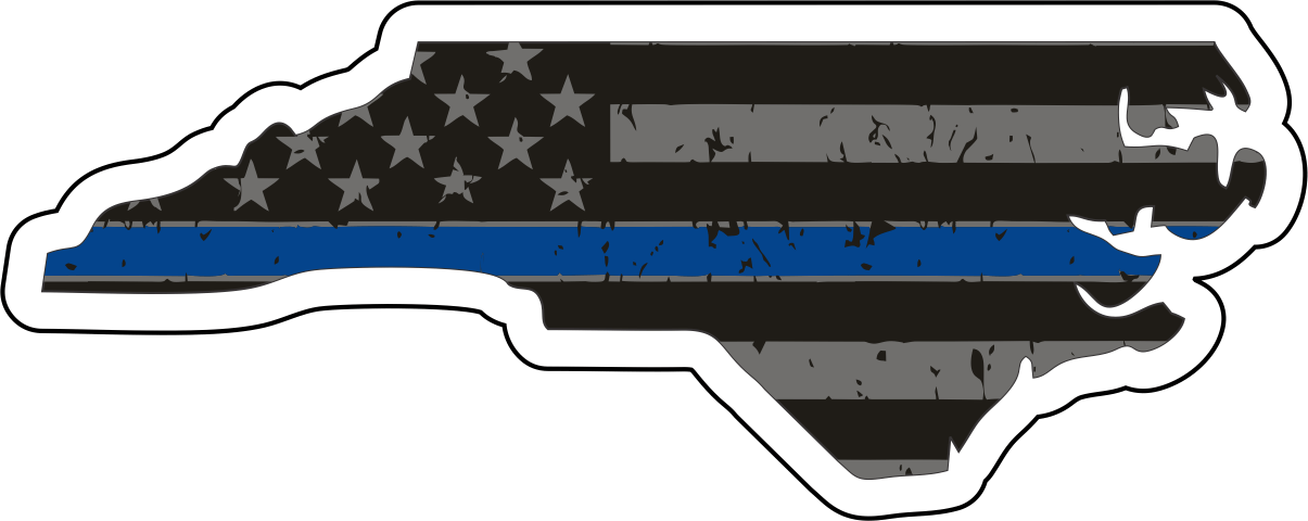 Distressed Thin Blue Line State Sticker - Choose Your State