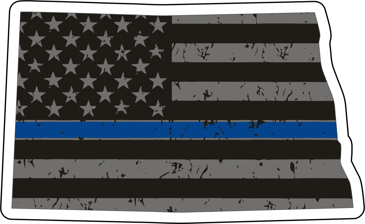 Distressed Thin Blue Line State Sticker - Choose Your State