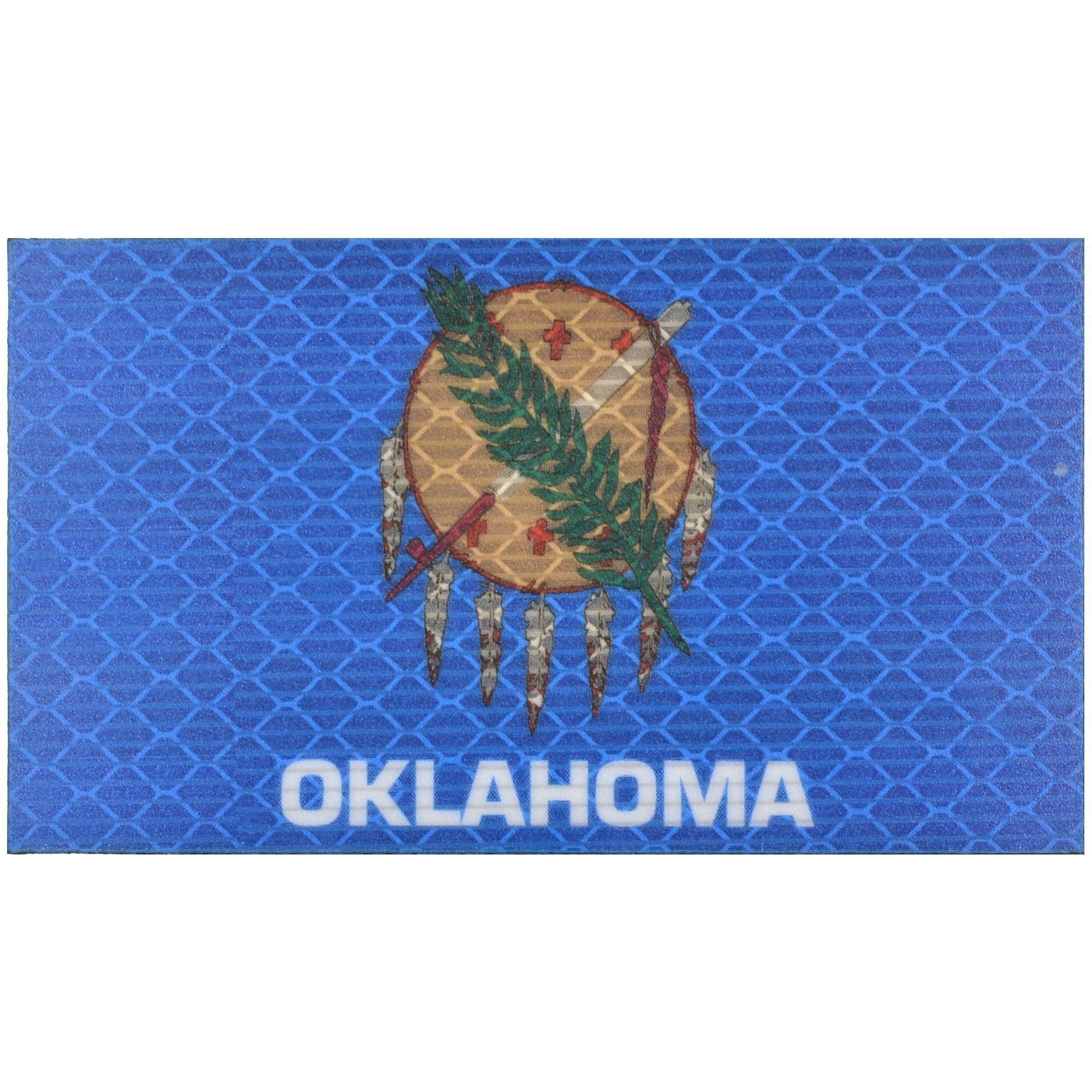 Reflective Oklahoma State Flag - 2x3.5 Patch