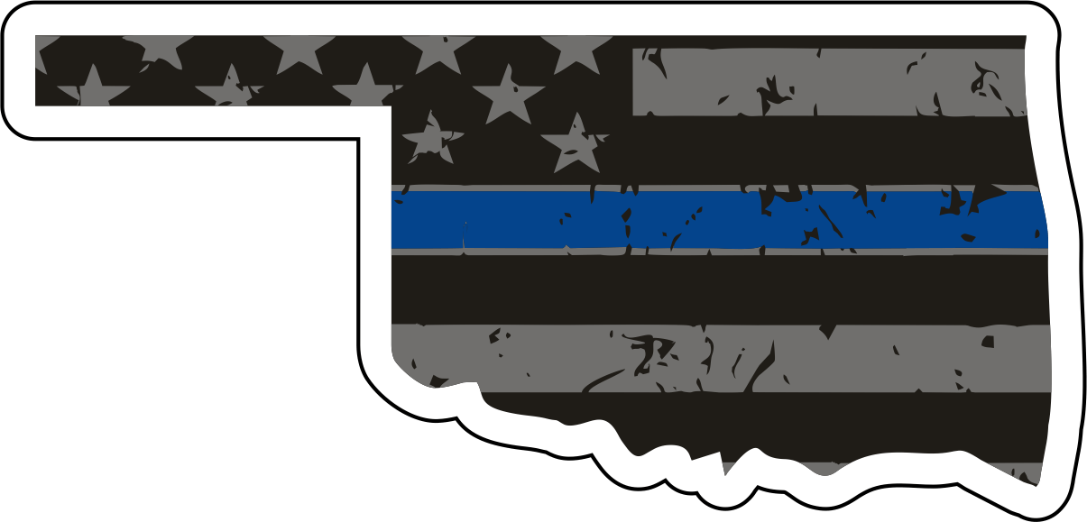 Distressed Thin Blue Line State Sticker - Choose Your State