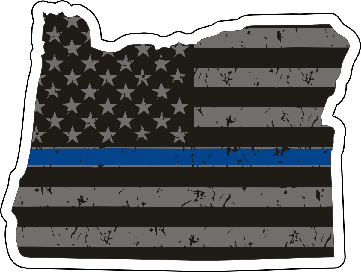 Distressed Thin Blue Line State Sticker - Choose Your State