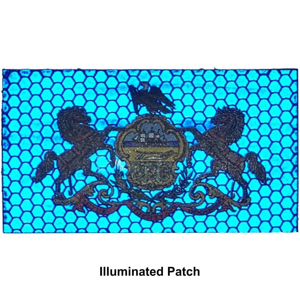 Reflective Pennsylvania State Flag - 2x3.5 Patch