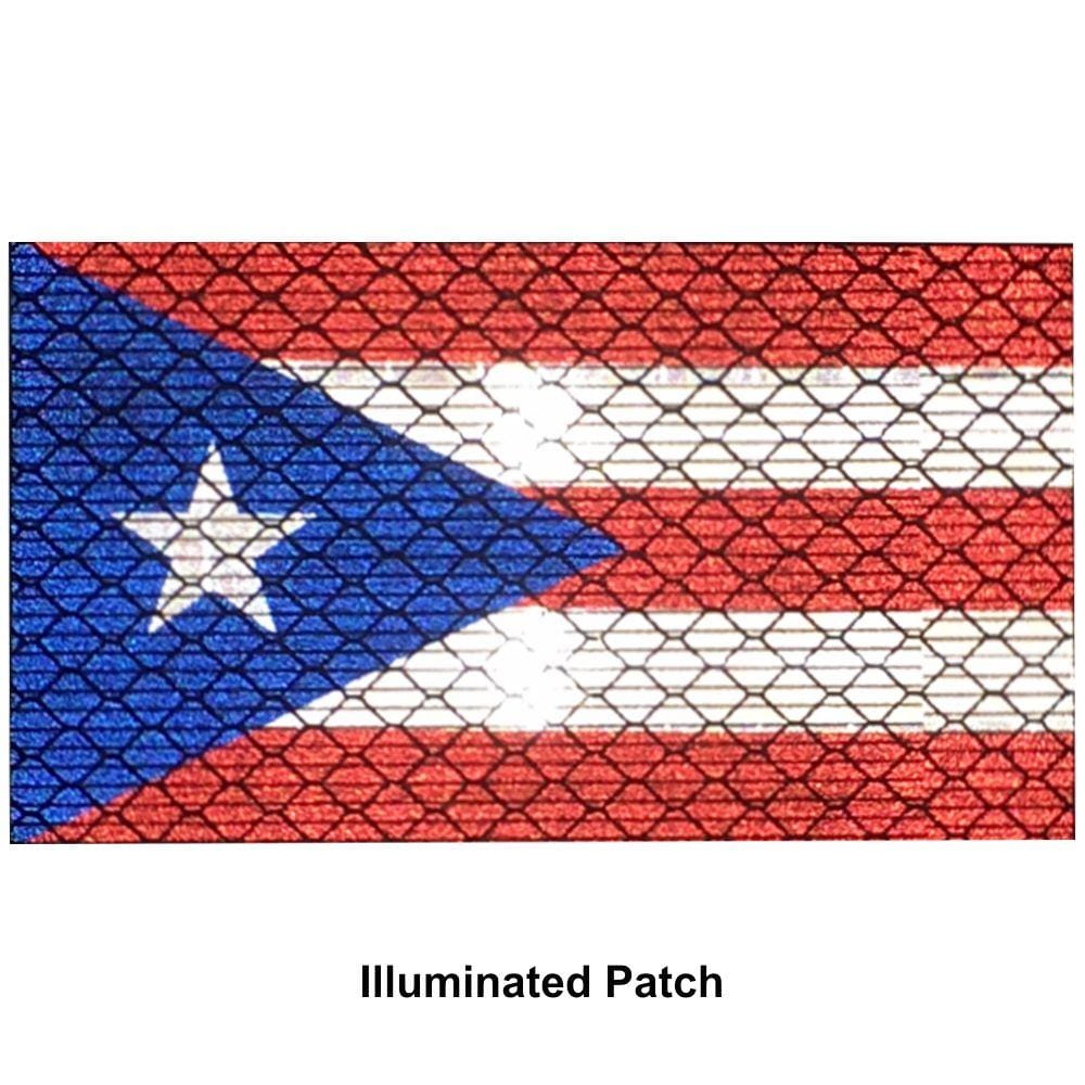 Reflective Puerto Rico Flag - 2x3.5 Patch