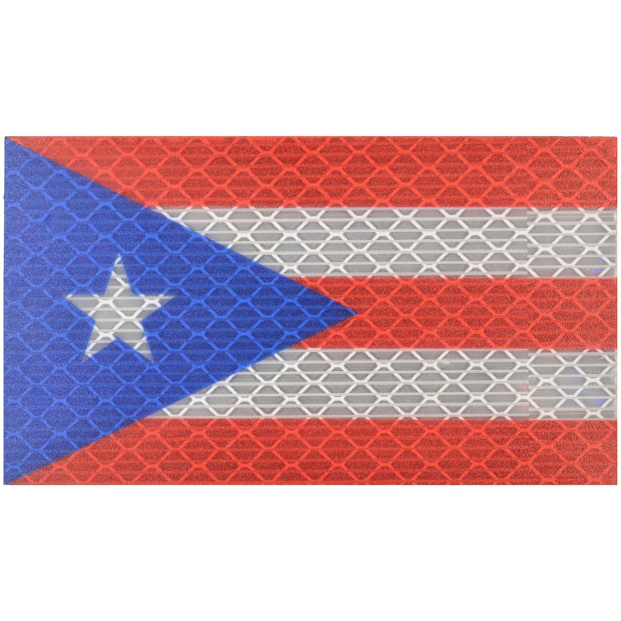 Reflective Puerto Rico Flag - 2x3.5 Patch