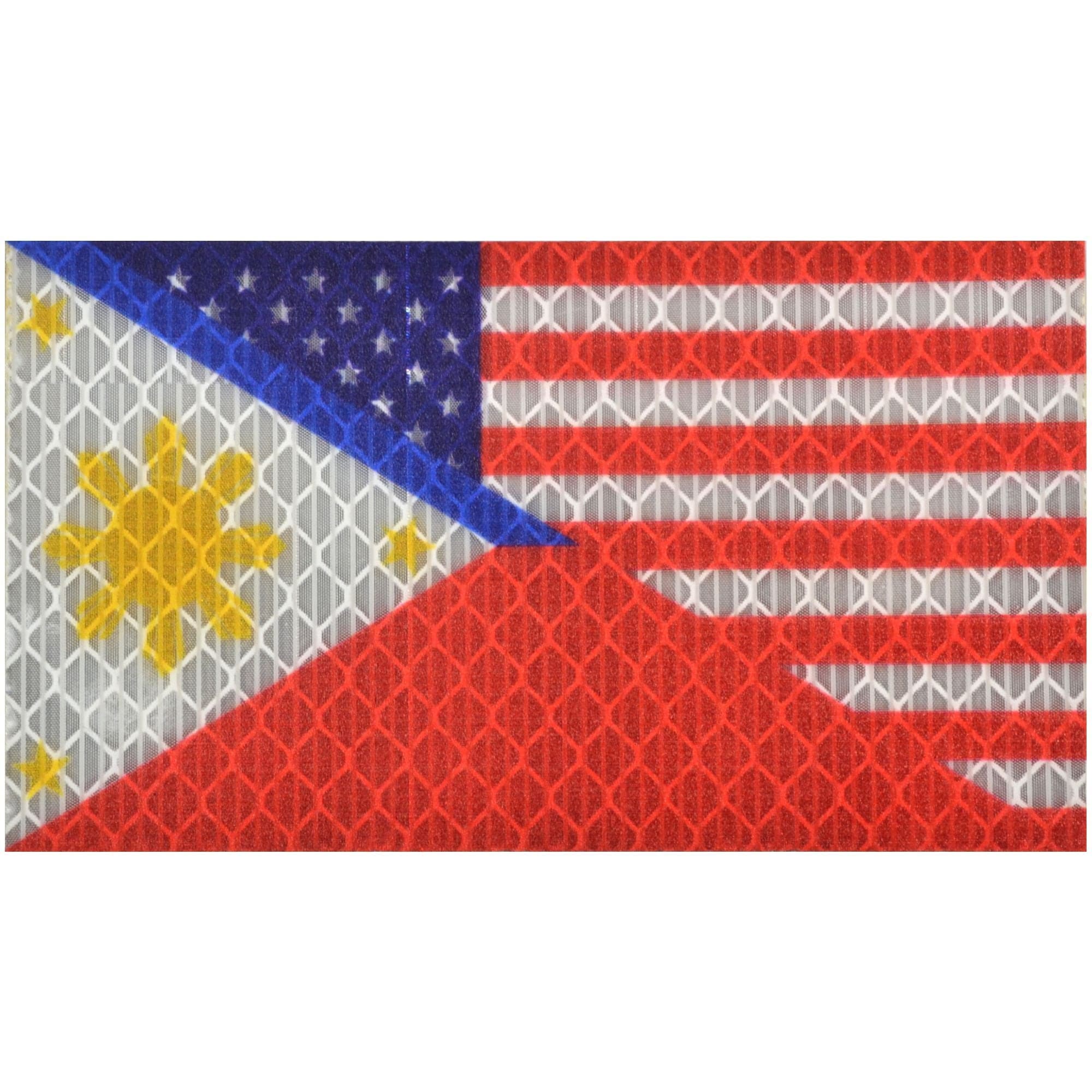 Reflective USA / Philippines Flag - 2x3.5 Patch