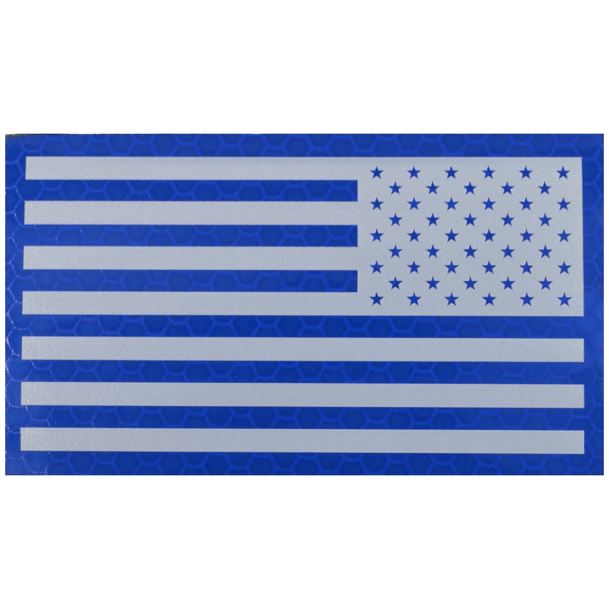 Reflective Printed Blue/White USA Flag - 2x3.5 Patch