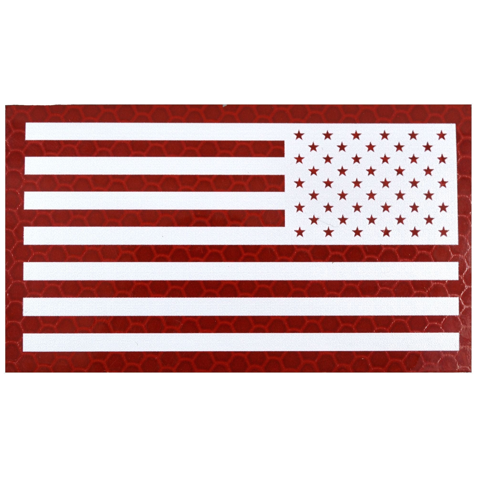 Reflective Printed Red/White USA Flag - 2x3.5 Patch