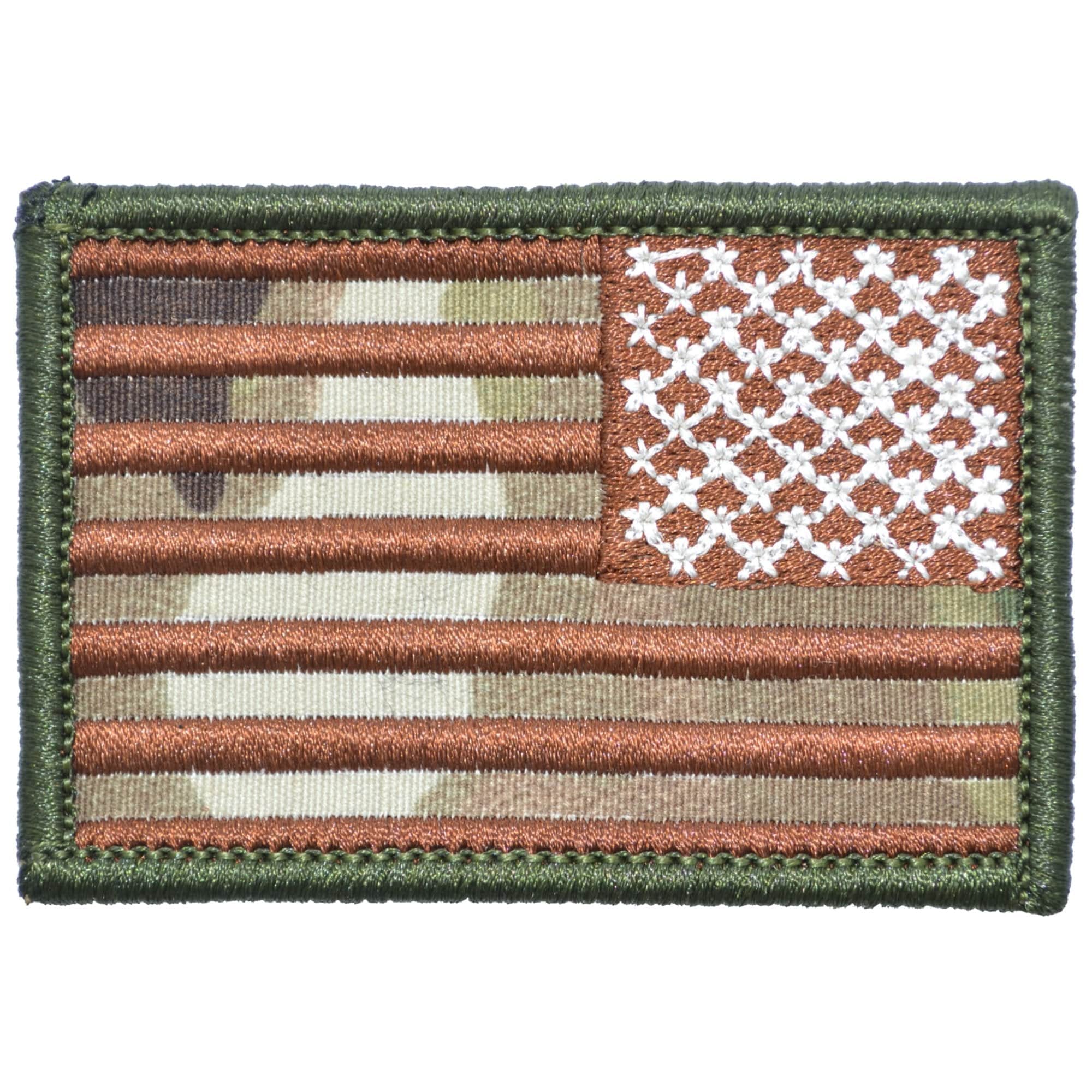 MultiCam USA Camo Flag with Spice Stitching - 2x3 Patch