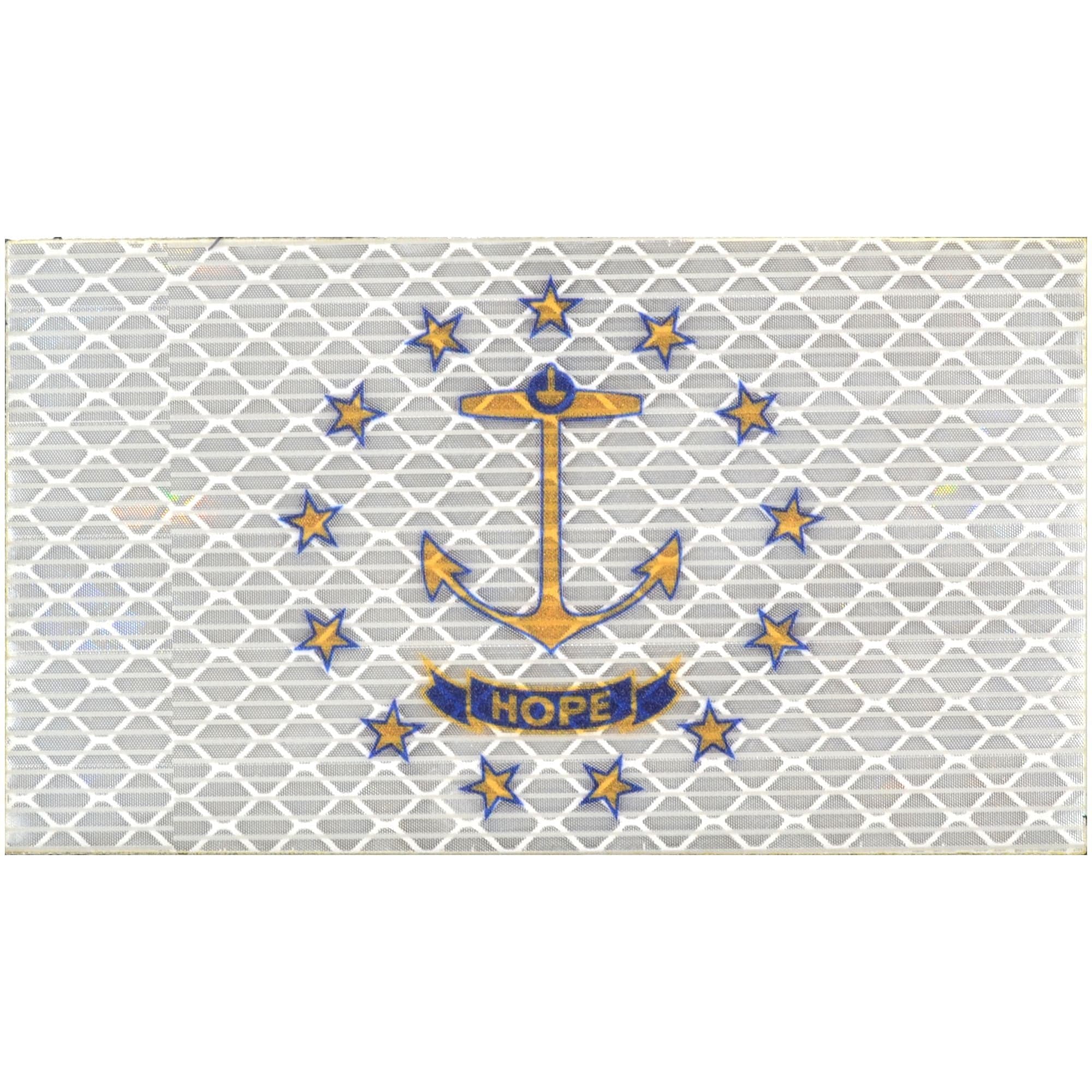 Reflective Rhode Island State Flag - 2x3.5 Patch