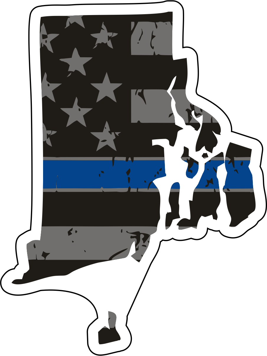 Distressed Thin Blue Line State Sticker - Choose Your State