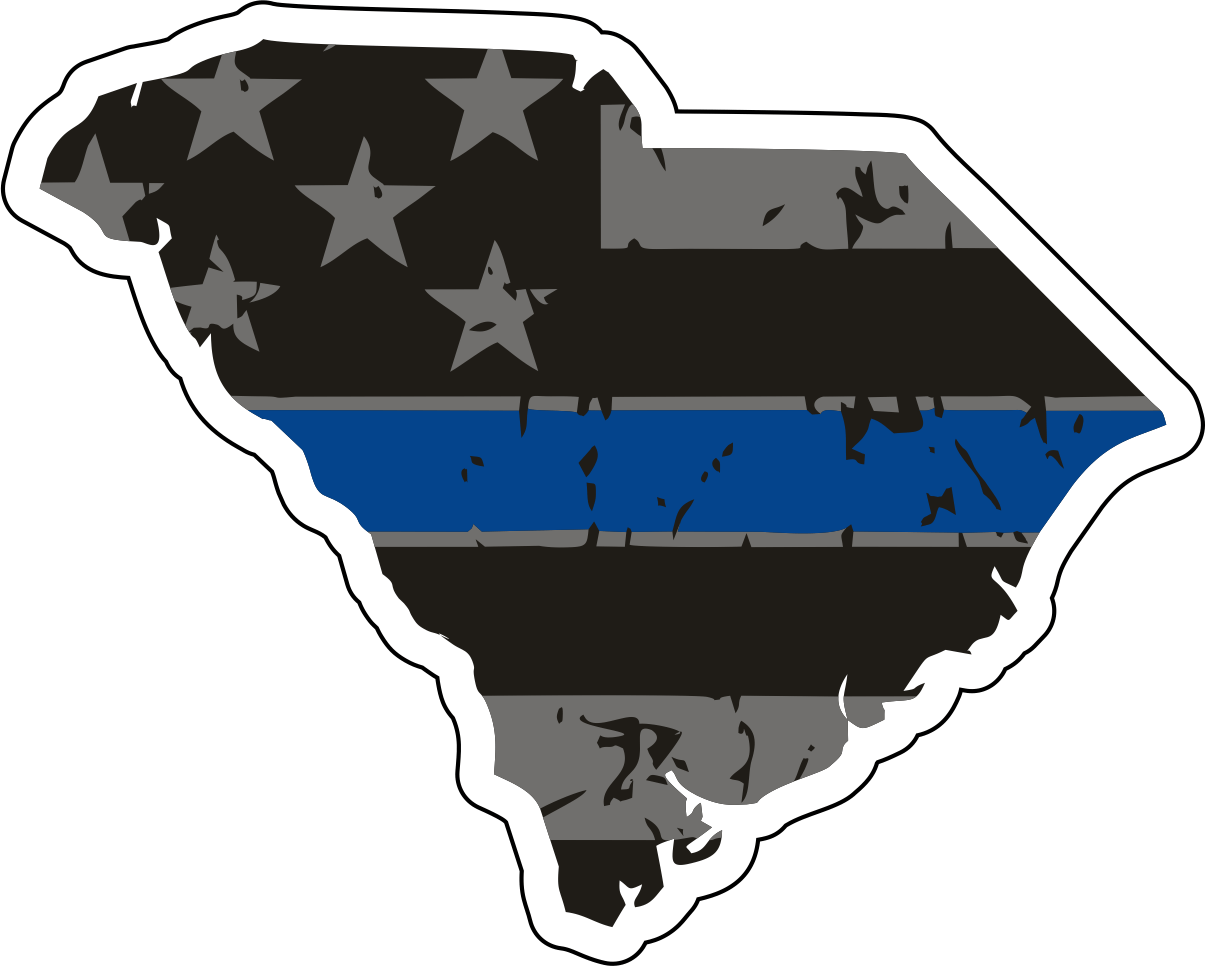 Distressed Thin Blue Line State Sticker - Choose Your State