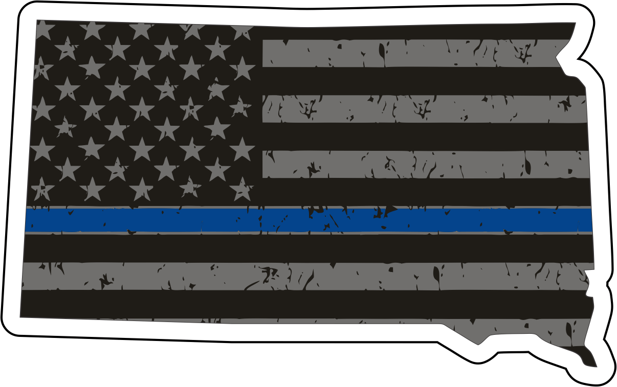 Distressed Thin Blue Line State Sticker - Choose Your State