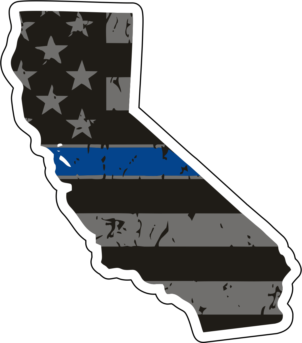 Distressed Thin Blue Line State Sticker - Choose Your State