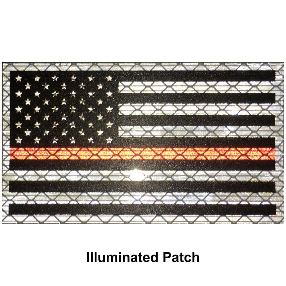 Reflective Printed Thin Red Line USA Flag - 2x3.5 Patch