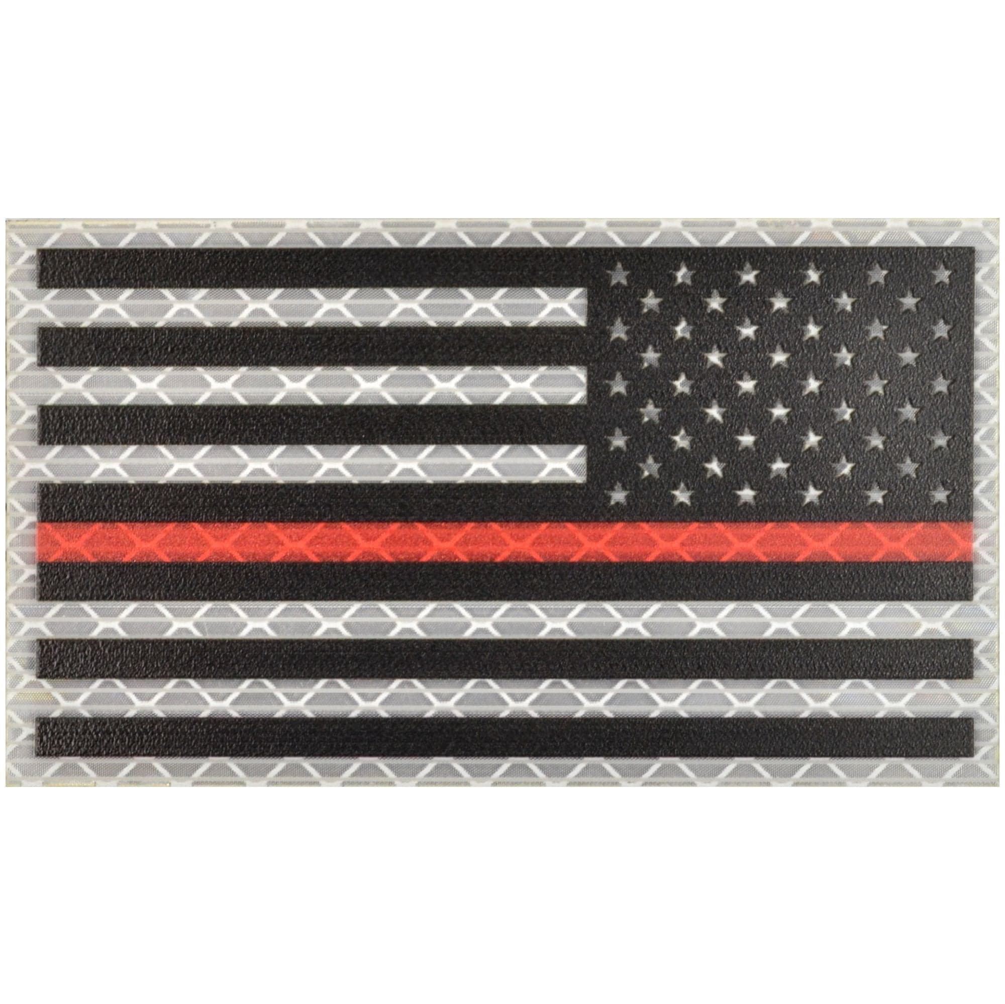 Reflective Printed Thin Red Line USA Flag - 2x3.5 Patch