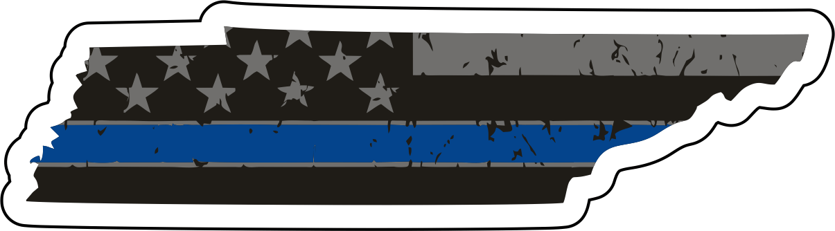 Distressed Thin Blue Line State Sticker - Choose Your State