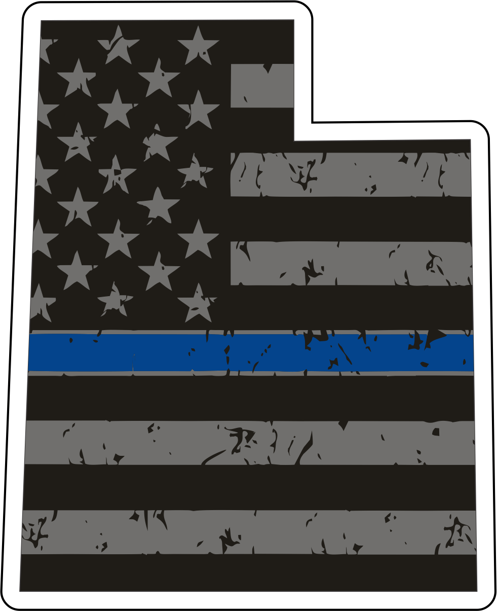 Distressed Thin Blue Line State Sticker - Choose Your State