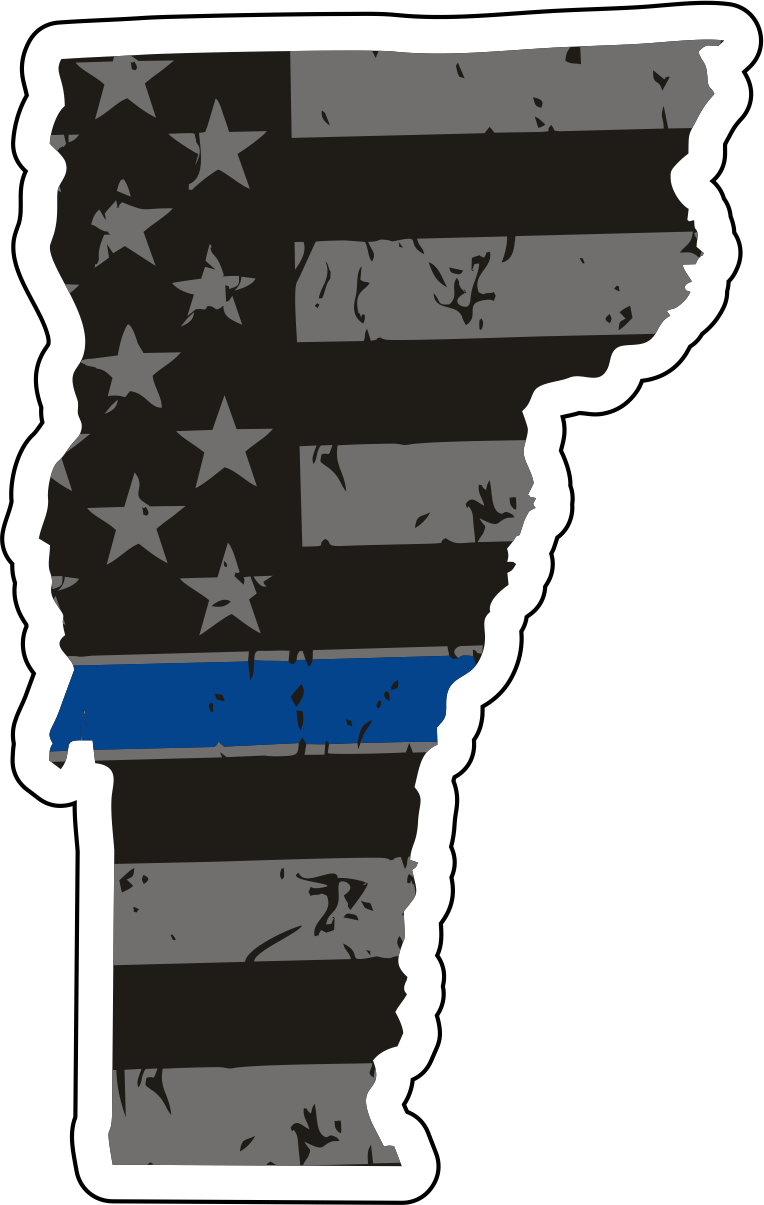 Distressed Thin Blue Line State Sticker - Choose Your State